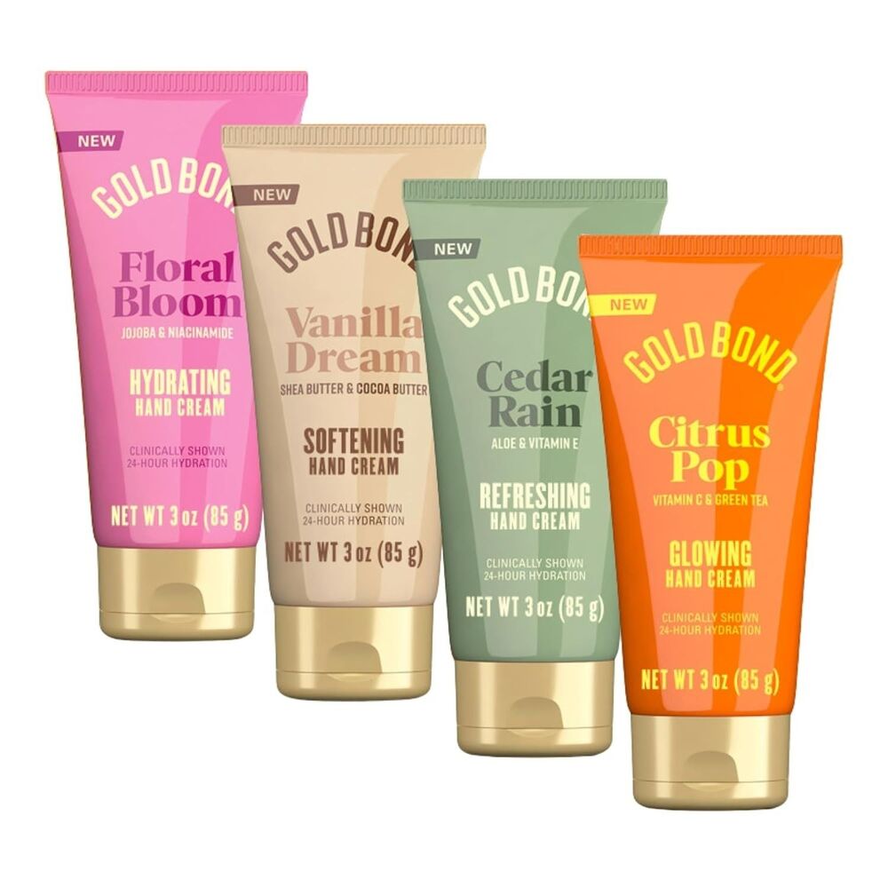 4-Pack Gold Bond Scented Hand Cream Set Everyday Hand Cream to Hydrate the Skin